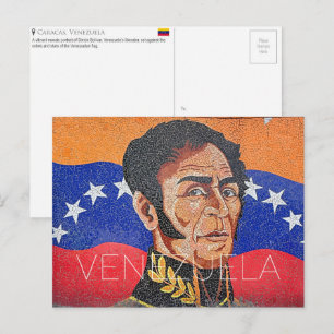 Cartão Postal Mural de Simón Bolívar, Caracas, Venezuela Viagem 