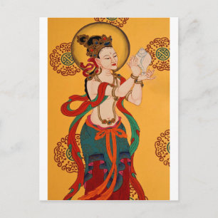 CARTÃO POSTAL MURAL TIBETANO ANTIGO