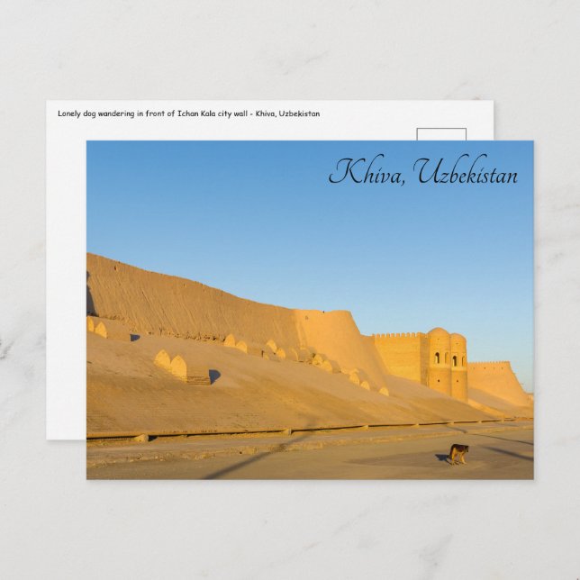 Cartão Postal Muro da Cidade de Khiva - Uzbequistão (Frente/Verso)