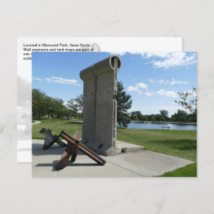 Cartão Postal Muro de Berlim, Memorial Park, Rapid City, SD -