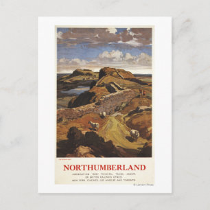 Cartão Postal Muro de Hadrian e Poster do Carro Britânico