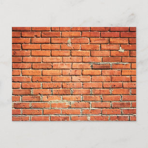 Cartão Postal Muro de tijolos Vermelho Laranja Pequeno