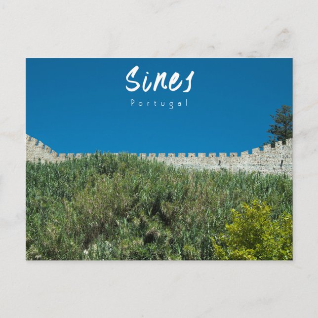 Cartão Postal Muro do Castelo de Sines - Portugal (Frente)