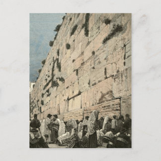 Cartão Postal Muro Judaico em Voo Kotel Buraq Jerusalém Vintage