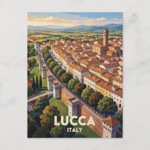 Cartão Postal Muros da Cidade de Lucca Itália Cena de Viagem 🧱