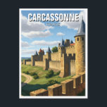 Cartão Postal Muros de Carcassonne France Viagem<br><div class="desc">Carcassonne, localizada no sul da França, é uma cidade medieval deslumbrante conhecida por seus muros fortificados notavelmente bem preservados e aparência de conto de fadas. A característica mais famosa da cidade é a Cité de Carcassonne, uma fortaleza enorme que remonta ao período Gallo-Roman, mas que foi amplamente restaurada no século...</div>