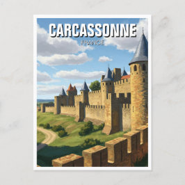 Cartão Postal Muros de Carcassonne France Viagem