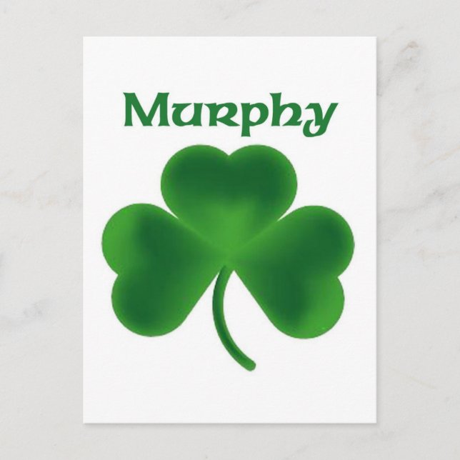 Cartão Postal Murphy Shamrock (Frente)
