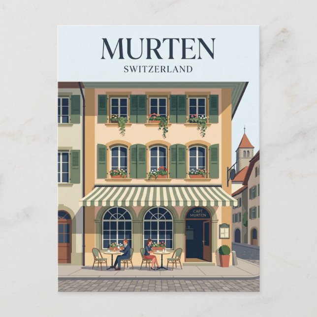 Cartão Postal Murten Suíça (Frente)