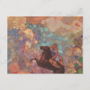 Cartão Postal Musa Com Pegasus