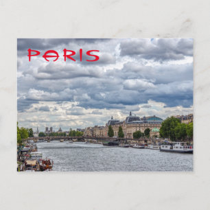Cartão Postal Musée d'Orsay e Seine River - Paris, França