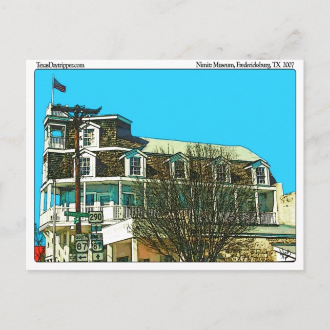 Cartão Postal Museu Almirante Nimitz, Fredericksburg, TX (Frente)