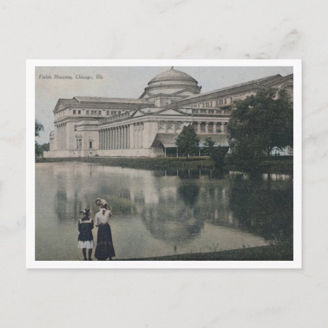 Cartão Postal Museu, Chicago IL 1910s Vintage inspirado (Frente)
