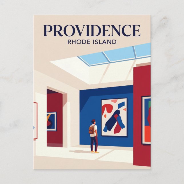 Cartão Postal Museu da Escola de Design de Rhode Island EUA (Frente)