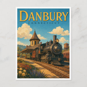 Cartão Postal Museu Ferroviário de Danbury Connecticut GeoSaga