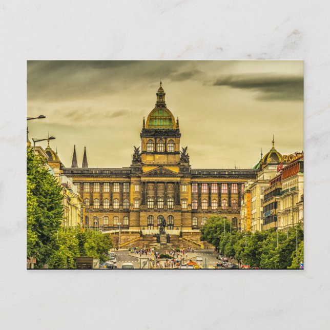 Cartão Postal Museu Nacional de Praga (Frente)