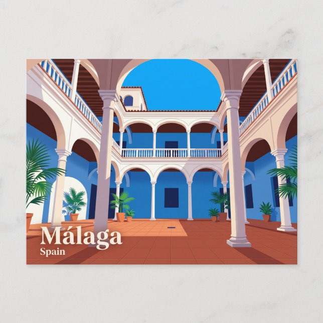 Cartão Postal Museu Picasso, Málaga Espanha (Frente)