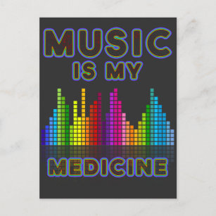 Cartão Postal Music Medicine Colorida Equalizer DJ Bass Lover
