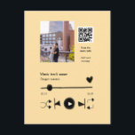 Cartão Postal Music player personalized couple love q r code tex<br><div class="desc">For music lovers like us</div>