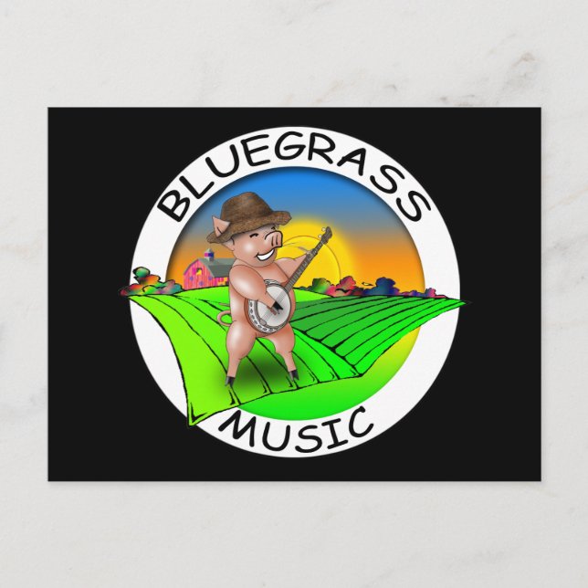 Cartão Postal Música Bluegrass (Frente)