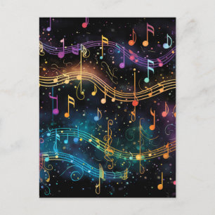 Cartão Postal Música Colorida à Noite