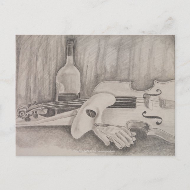 Cartão Postal "Música da Noite" por T.S. Tyre Postcard (Frente)