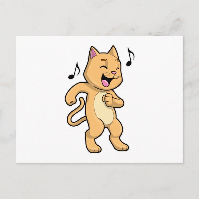 Cartão Postal Música de Dança de Gato (Frente)