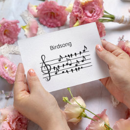 Cartão Postal Música de pássaros, pássaros em uma linha