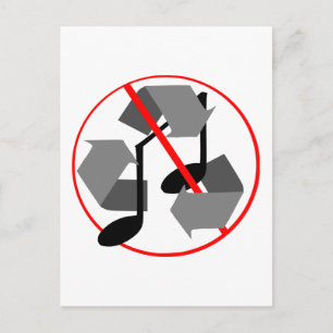 Cartão Postal Música de Reciclado sobreposta