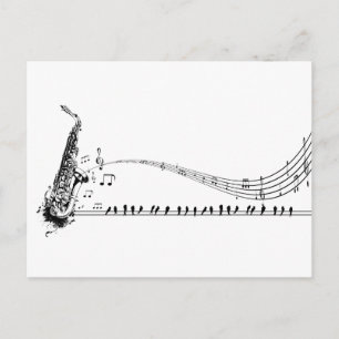 Cartão Postal Música de Saxofone