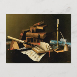 Cartão Postal Música e Literatura por William Harnett, Arte Fino