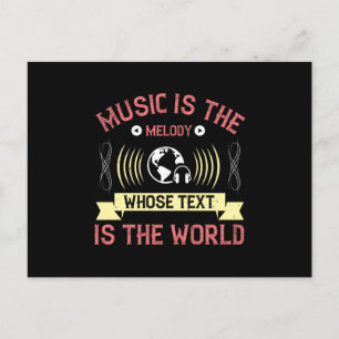 Cartão Postal Música É Melodia Cujo Texto É O Mundo