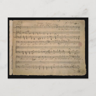 Cartão Postal Música em folha antiga, Canção do Velho, 1822