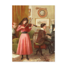 Música em Home Vintage Ilustração