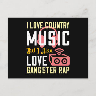 Cartão Postal Música - Eu Amo Música country e Rap