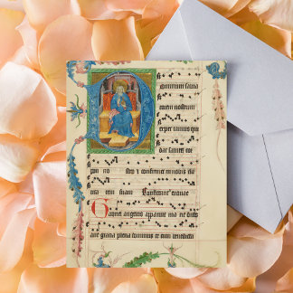 Cartão Postal Música Manuscrita de Cantão Gregoriana Medieval