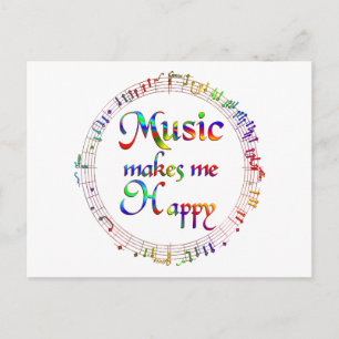 Cartão Postal Música me torna feliz