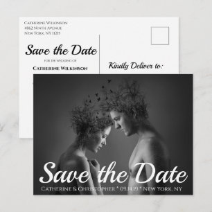 Cartão Postal Música Moderna Chic Salve a data Foto Casamento