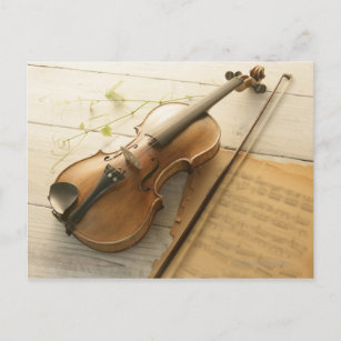 Cartão Postal Música para Violino e Folha