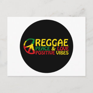 Cartão Postal Música Reggae com citações positivas