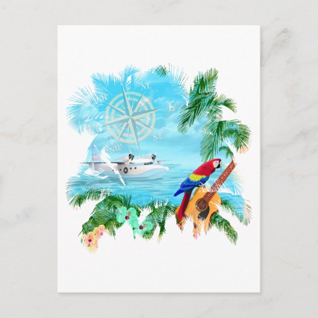 Cartão Postal Música tropical de praia (Frente)