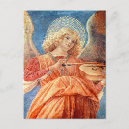 Cartão Postal Musical angel playing the violin fresco