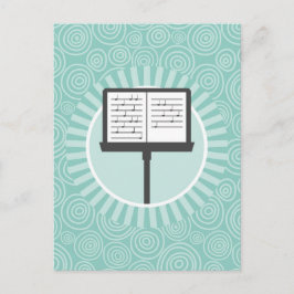 Cartão Postal Musical do Turquoise Swirl Musical