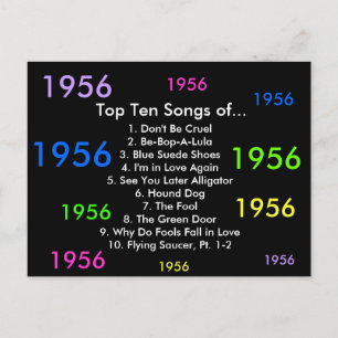 Cartão Postal Músicas de 1956