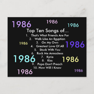 Cartão Postal Músicas de 1986