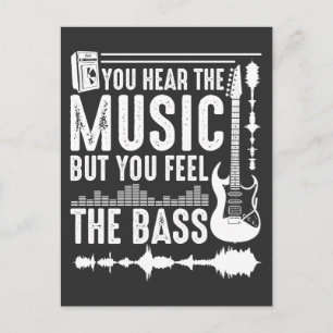 Cartão Postal Musicista Engraçado Jogador de Violão Bass Guita