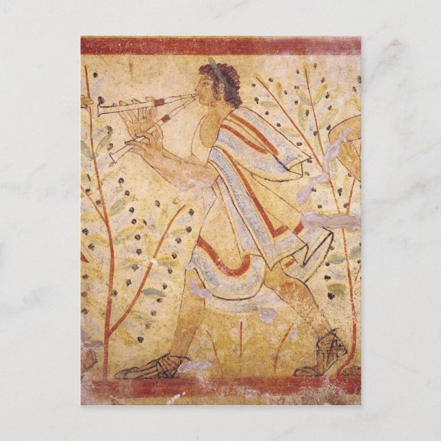 Cartão Postal Músico tocando Pipes (Frente)