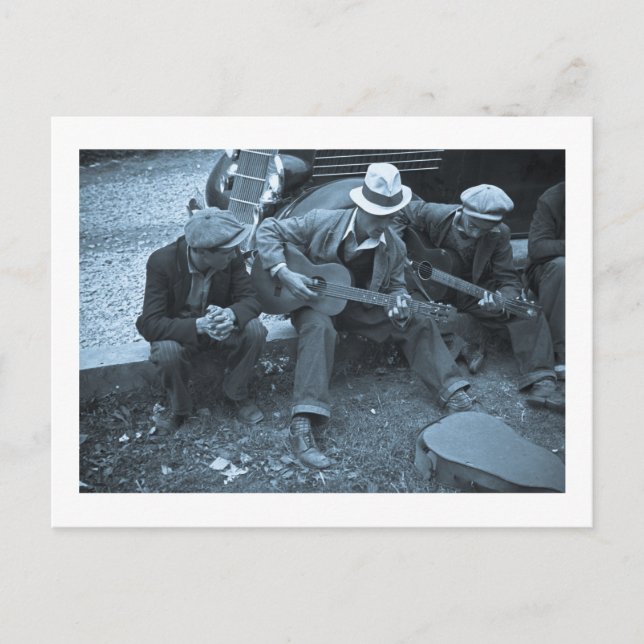 Cartão Postal Músicos de rua, Maynardville, Tennessee, 1935 (Frente)