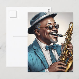 Cartão Postal músicos do jazz