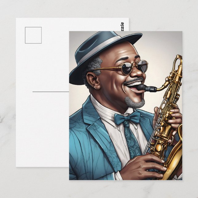 Cartão Postal músicos do jazz (Frente/Verso)